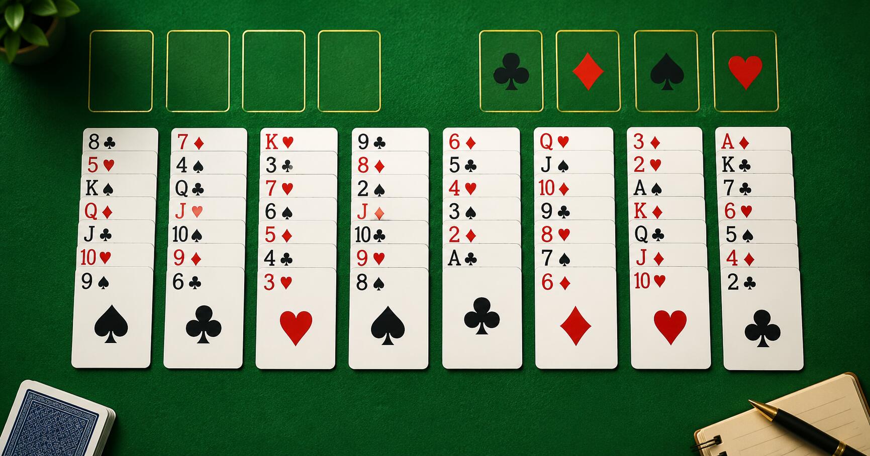 Freecell: regler, oppsett og strategi for kabalen