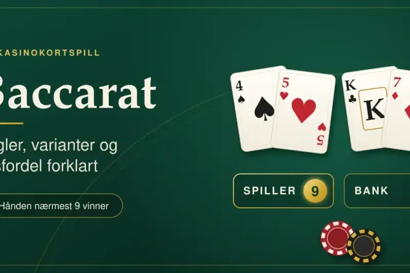 Baccarat – regler, varianter og husfordel forklart