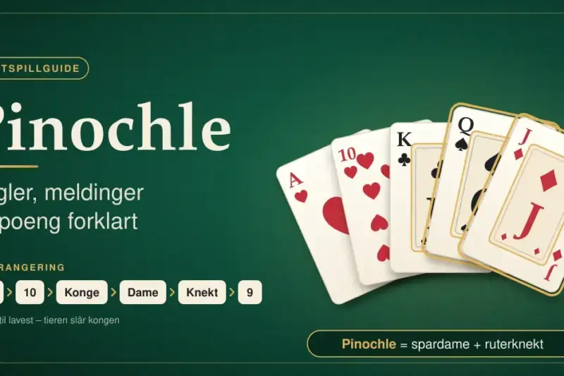 Pinochle – regler, meldinger og poeng forklart