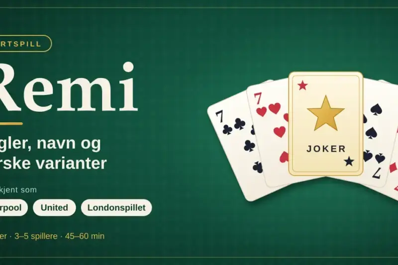Remi kortspill – regler, navn og norske varianter
