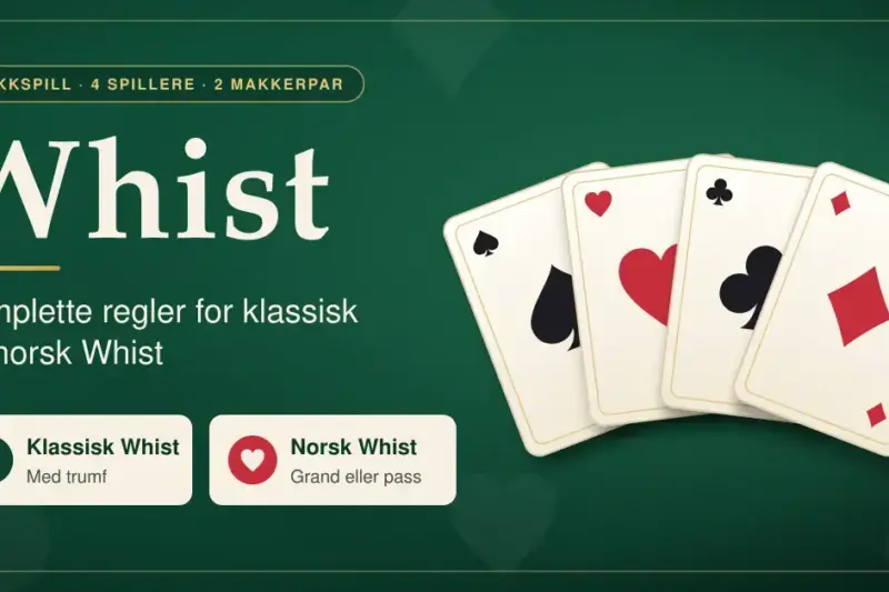 Whist – komplette regler for klassisk og norsk Whist