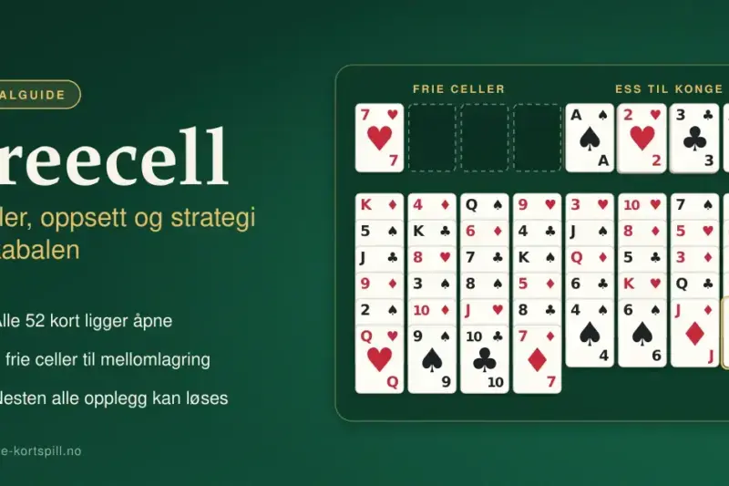 Freecell: regler, oppsett og strategi for kabalen
